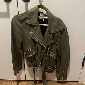 Gorgeous used once Walter baker olive leather jacket